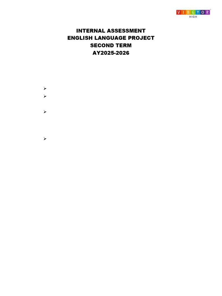 CISCE - Grade 8 - Term 2 - Project Guidelines AY 2025-2026 | PDF ...