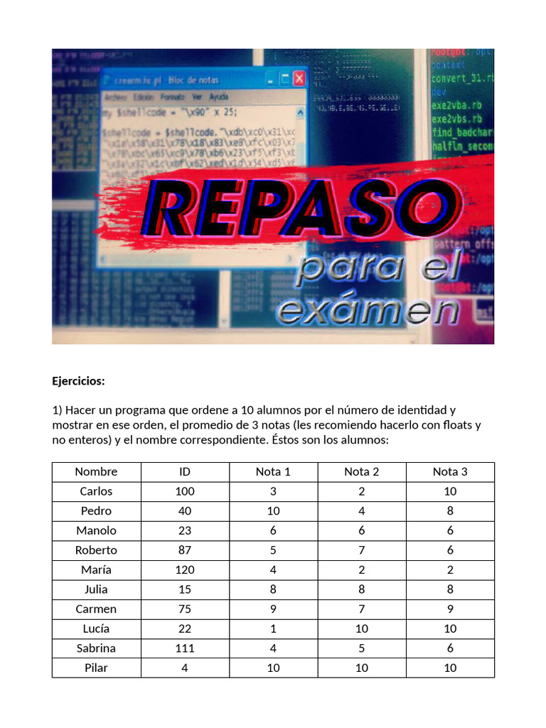 Clase 74 Programacion Repaso Para El Examen de C II | PDF