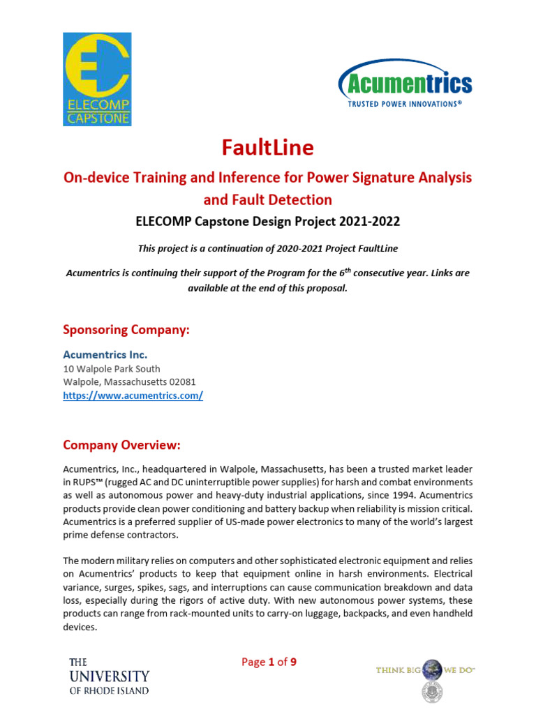 ELECOMP Acumentrics Proposal 2021 2022 | PDF | Machine Learning ...