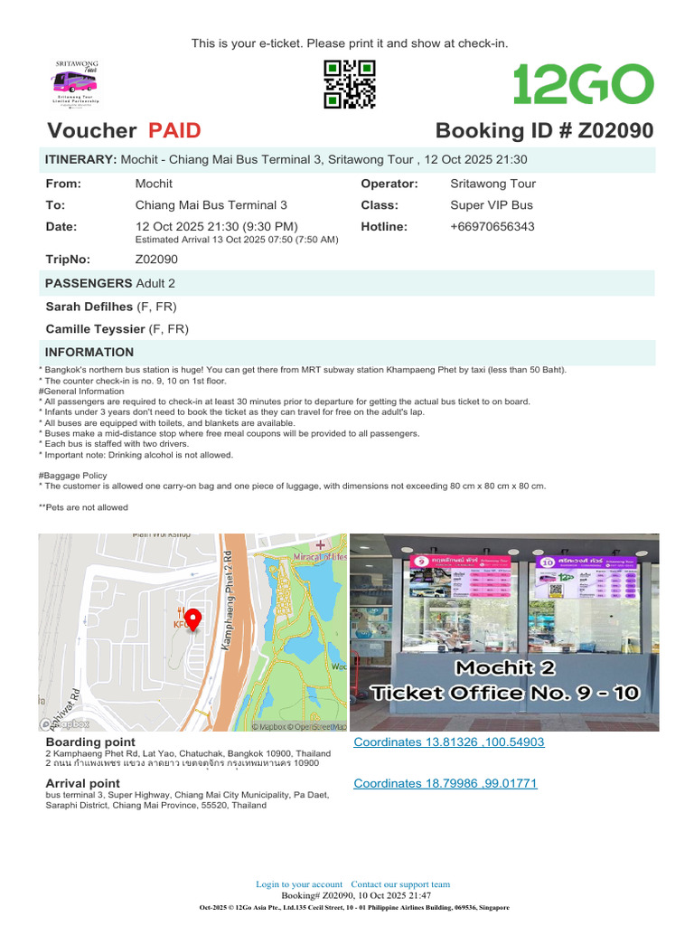 12go_booking_23393815 | PDF | Bus | Bus Transport