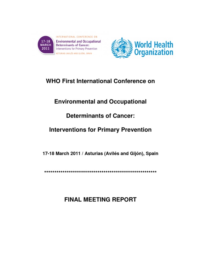 Cancer Prevention Conference Report | PDF | Preventive Healthcare | Non ...