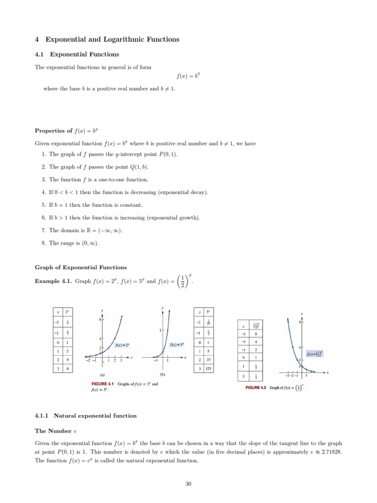 Exponential and Logarithmic Functions Guide | PDF | Exponential ...