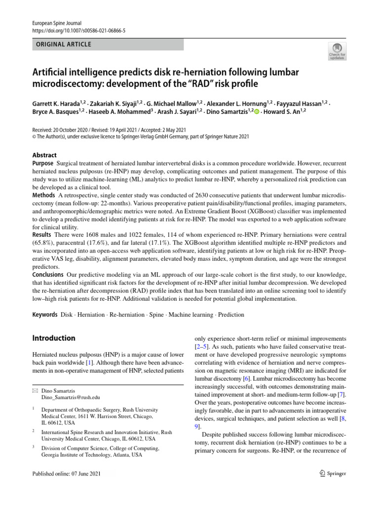 Jurnal 4 - Artificial Intelligence Predicts HNP Lumbal | PDF | Receiver ...
