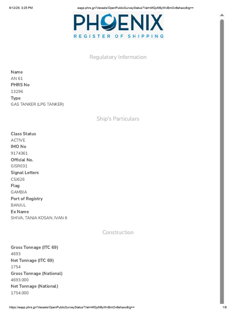 19. Class Status Dtd. 12-06-2025 | PDF | Ships | Tonnage