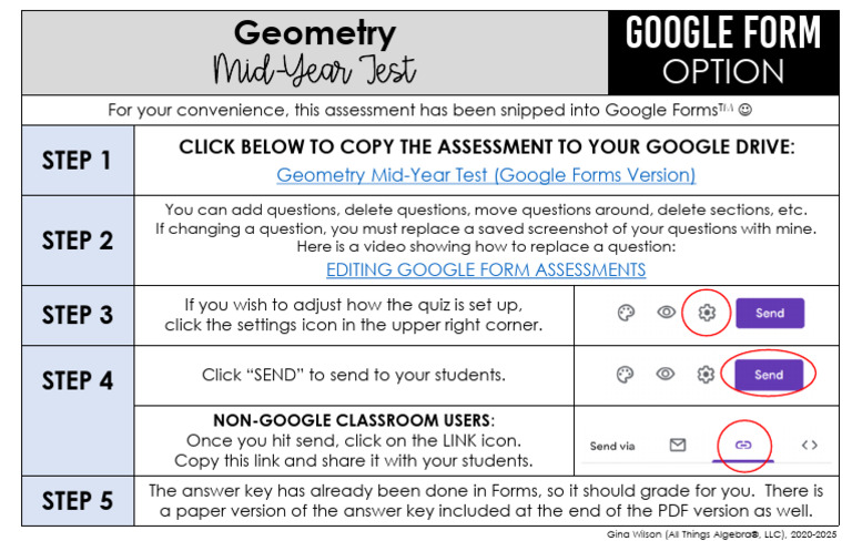Geometry Mid-Year Test Google Form | PDF