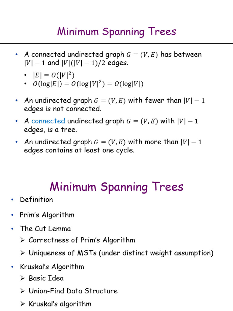 Understanding Minimum Spanning Trees | PDF | Computational Problems ...