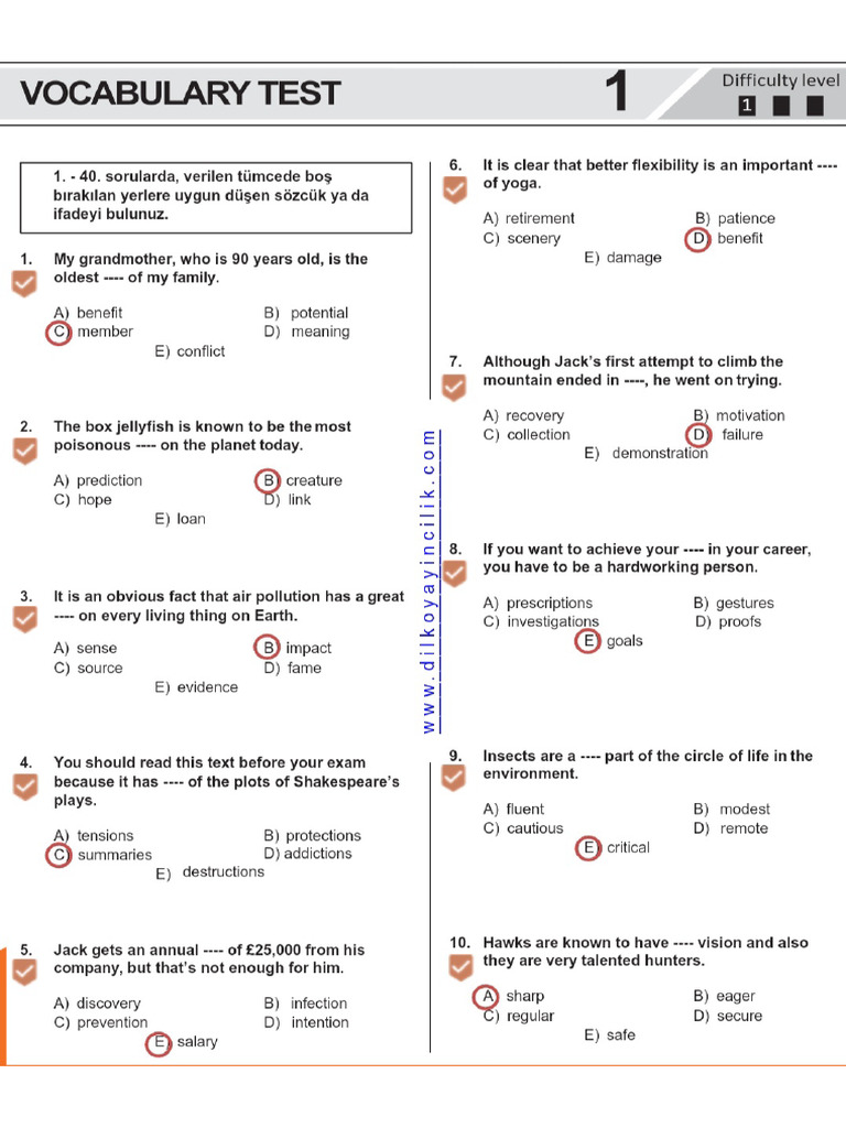Key Vocab Quiz 1 | PDF
