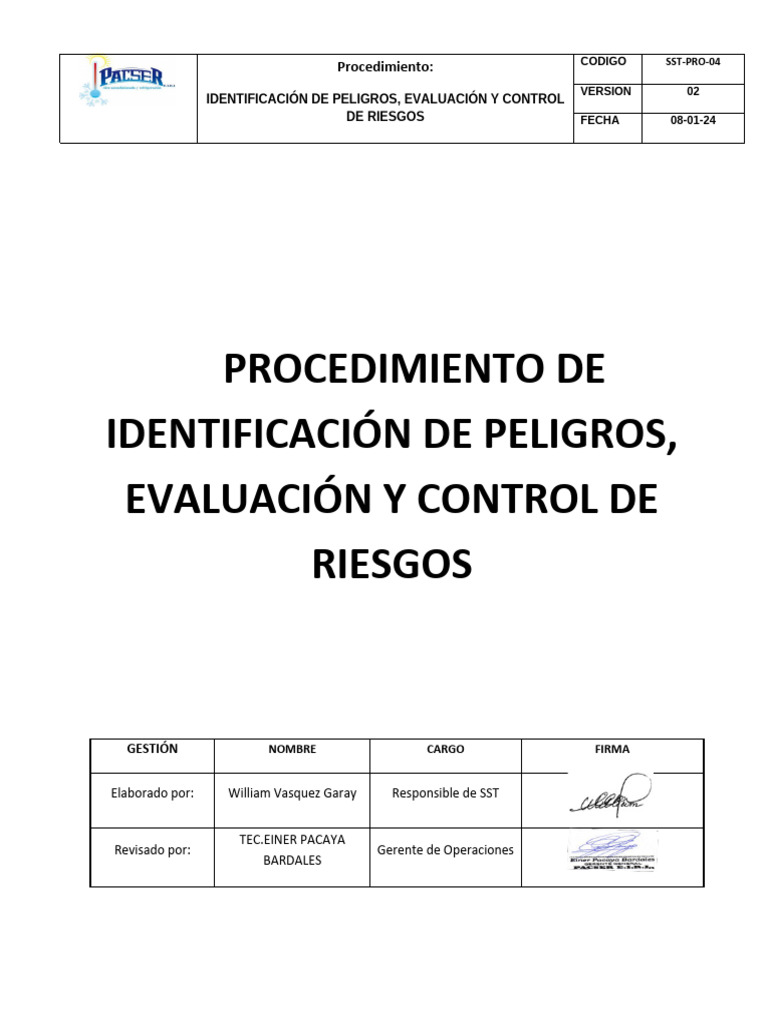 Identificación y Control de Riesgos Laborales | PDF | Riesgo ...