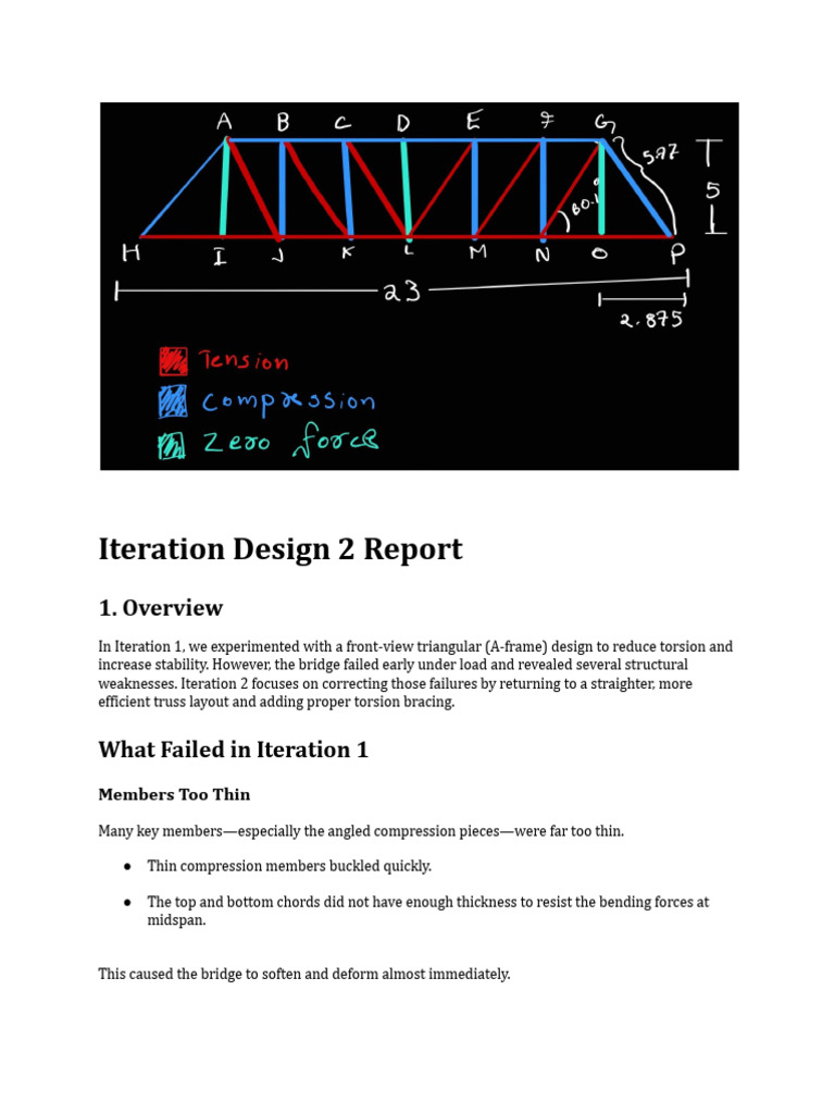 Iteration 2 Bridge Design Improvements | PDF | Truss | Structural ...