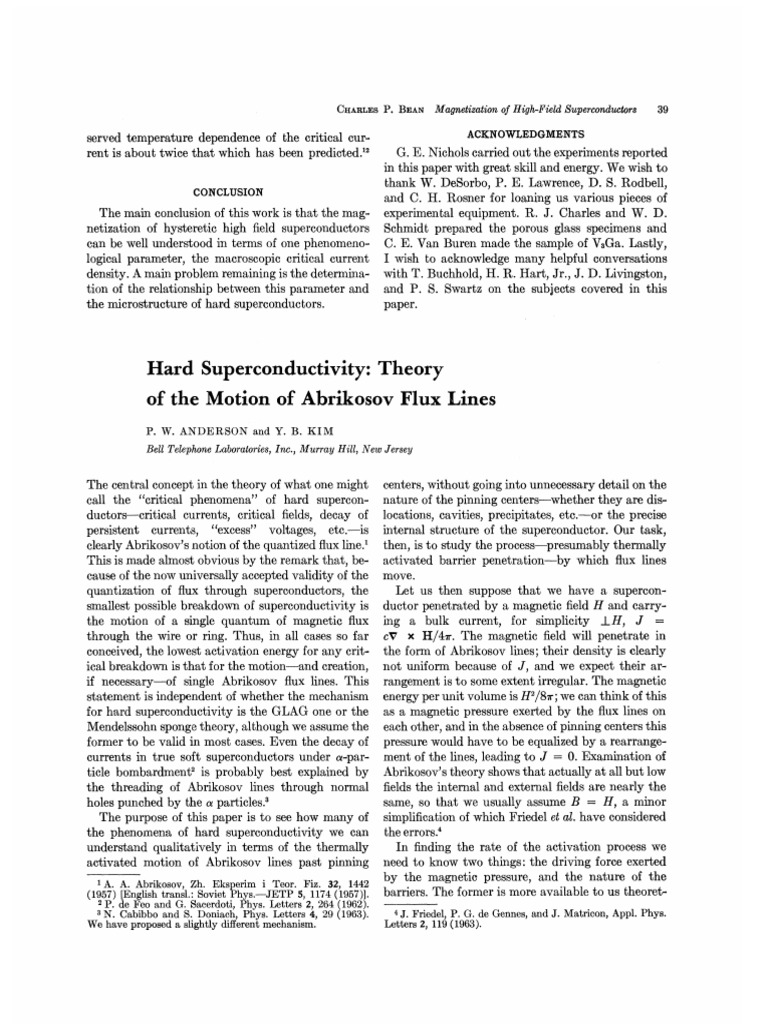 Magnetization in High-Field Superconductors | PDF | Superconductivity ...