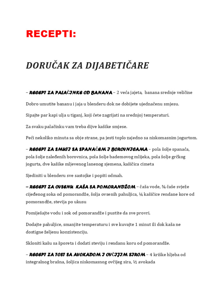 06 Recepti Za Dijabetic48dare | PDF