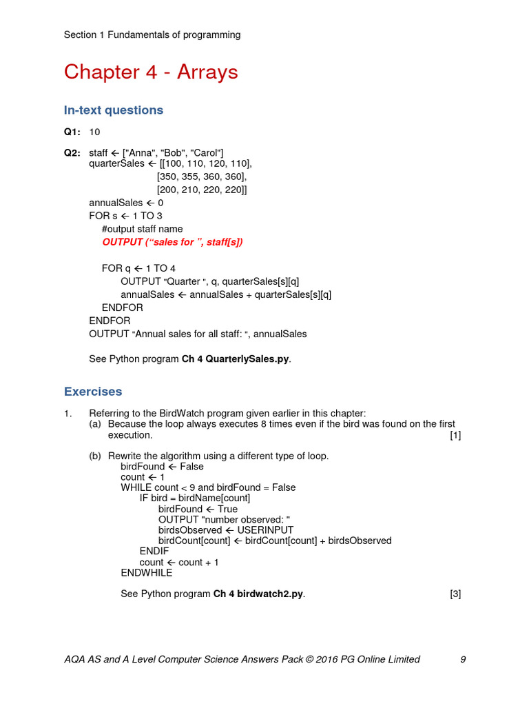 Programming Fundamentals: Arrays & Loops | PDF | Software Engineering ...
