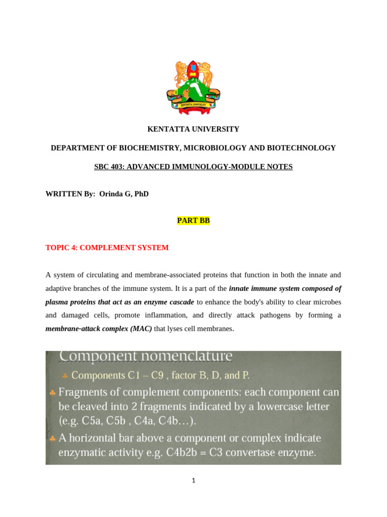 Understanding the Complement System | PDF | Complement System | Immune ...