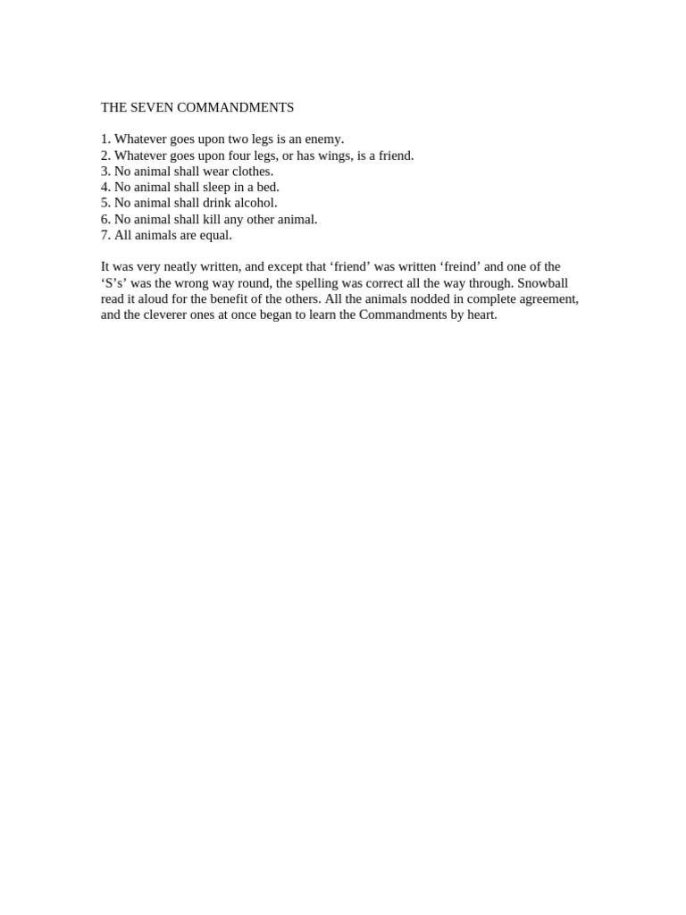 Seven Commandments of Animal Equality | PDF