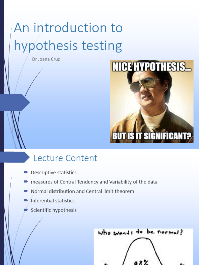 Introduction to Hypothesis Testing | PDF | Standard Error | Standard ...