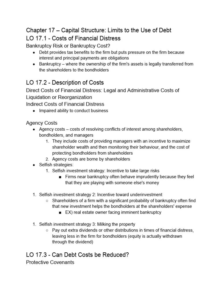 ADM3350 Chapter 17 Notes | PDF | Capital Structure | Stocks
