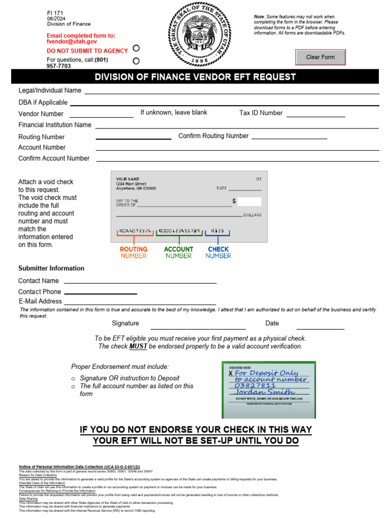 FI 171 & W-9 | PDF | Payments