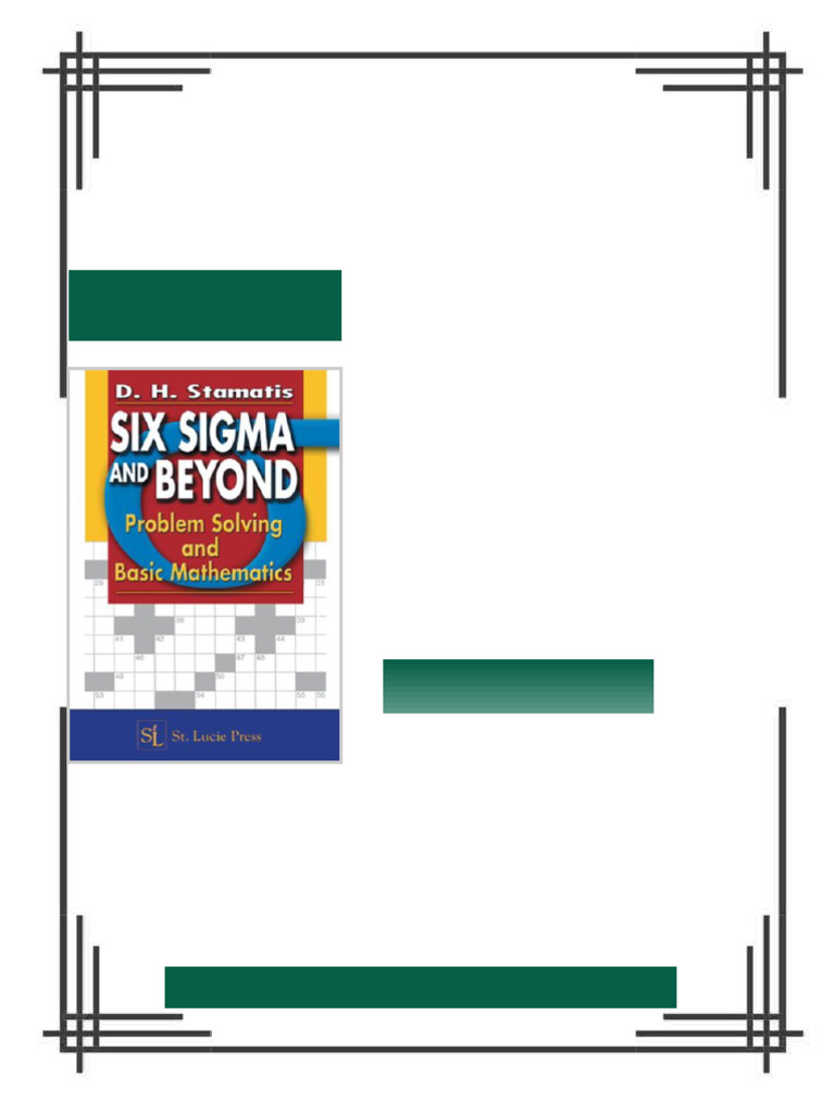 Six Sigma and Beyond Problem Solving and Basic Mathematics Volume II ...
