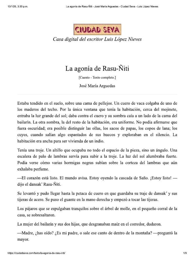 La Agonía de Rasu-Ñiti | PDF