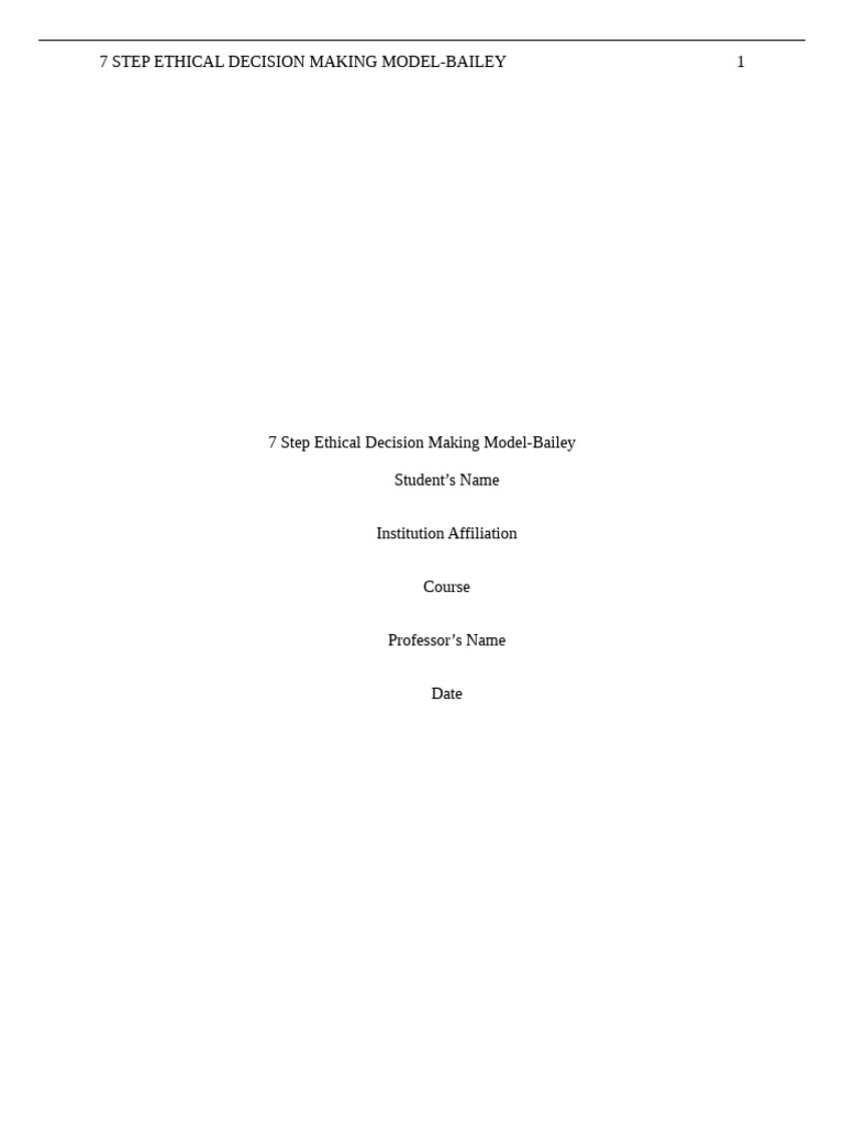 7 Step Ethical Decision Making Model 2.Edited.docx | PDF | Decision ...