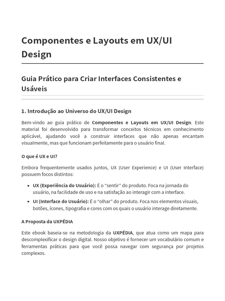 eBook Ux Ui Design | PDF | Experiência de usuário | Esboço
