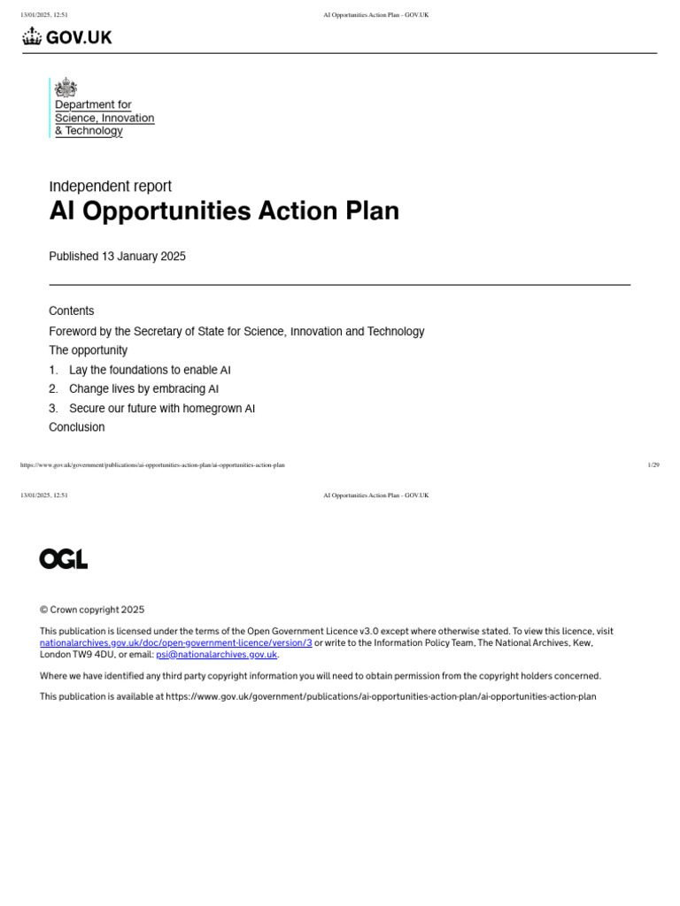 AI Opportunities Action Plan Overview | PDF | Artificial Intelligence ...