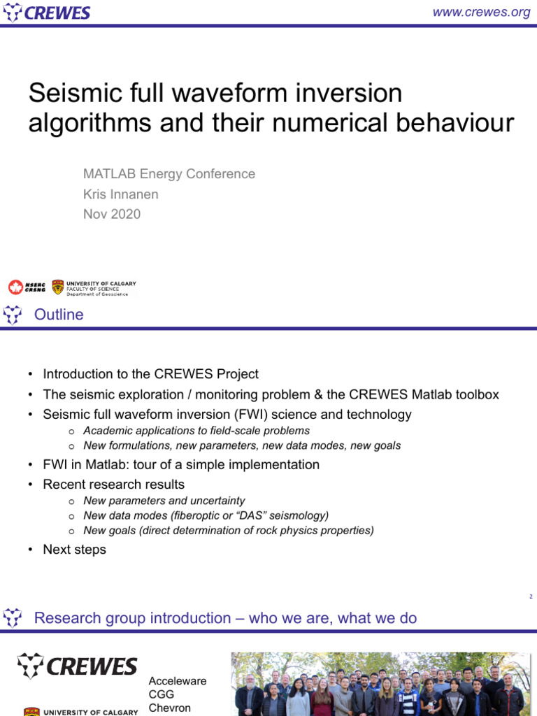 Seismic Full Waveform Inversion Algorithms and Their Numerical ...