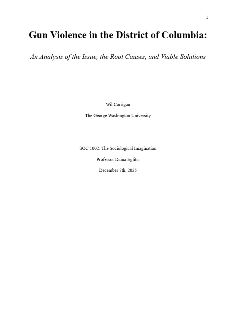 Gun Violence Analysis in D.C. | PDF | Gun Violence In The United States ...