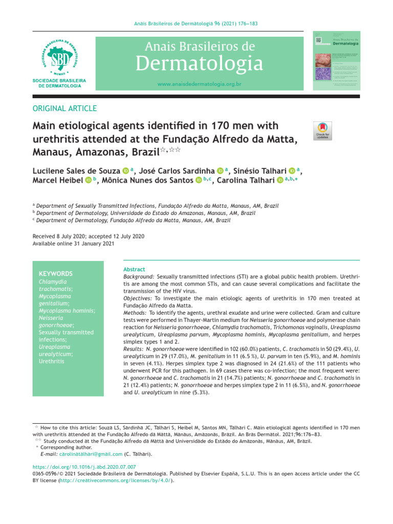 13 Main etiological agents identified in 170 men with urethritis ...