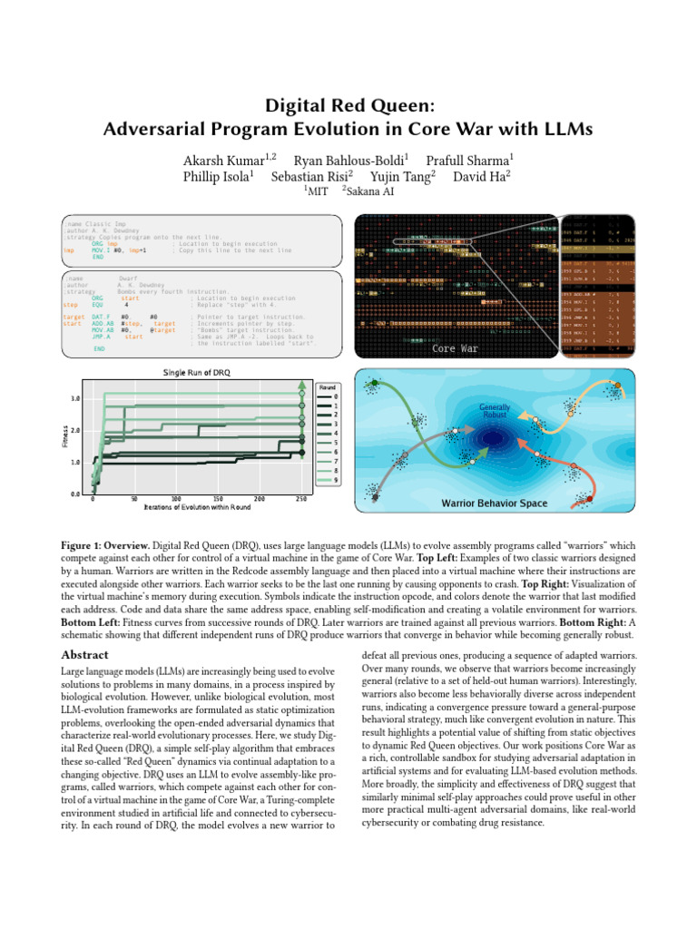 Evolving Warriors in Core War with LLMs | PDF | Evolution