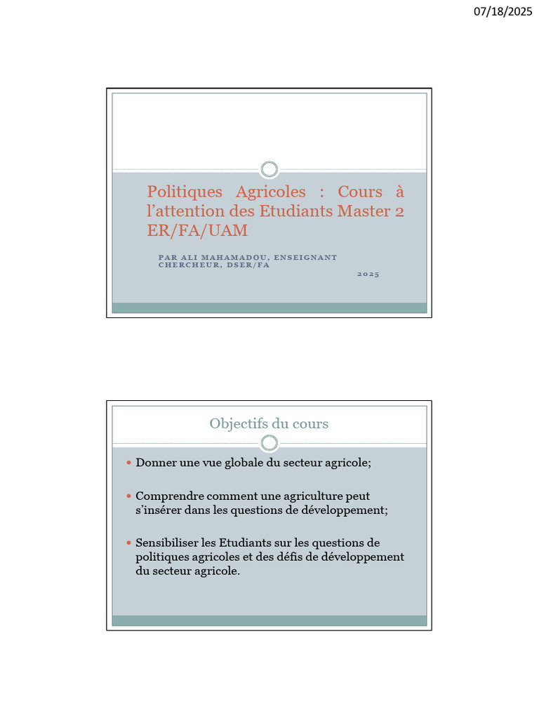 Politiques Agricoles et Développement Durable | PDF | Agriculture ...