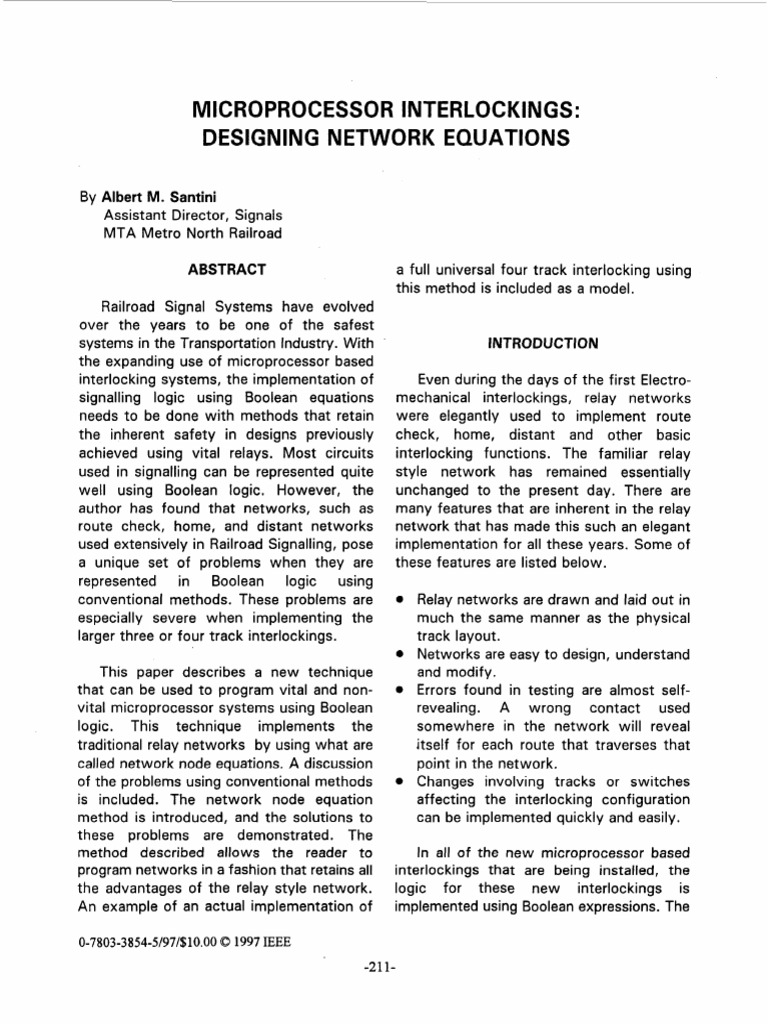 Microprocessor Interlocking Design Techniques | PDF | Relay | Boolean ...