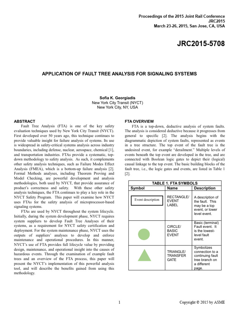 Application of Fault Tree Analysis for Signaling Systems | PDF ...