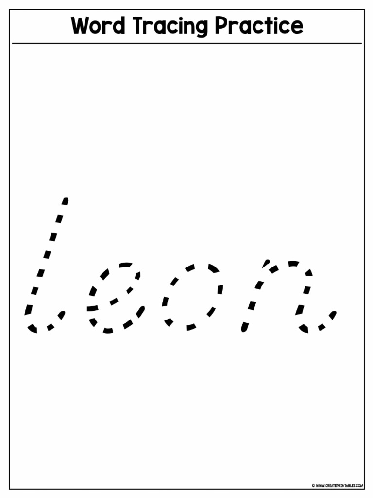 Word Tracing Practice A14E 20AD 06FB | PDF