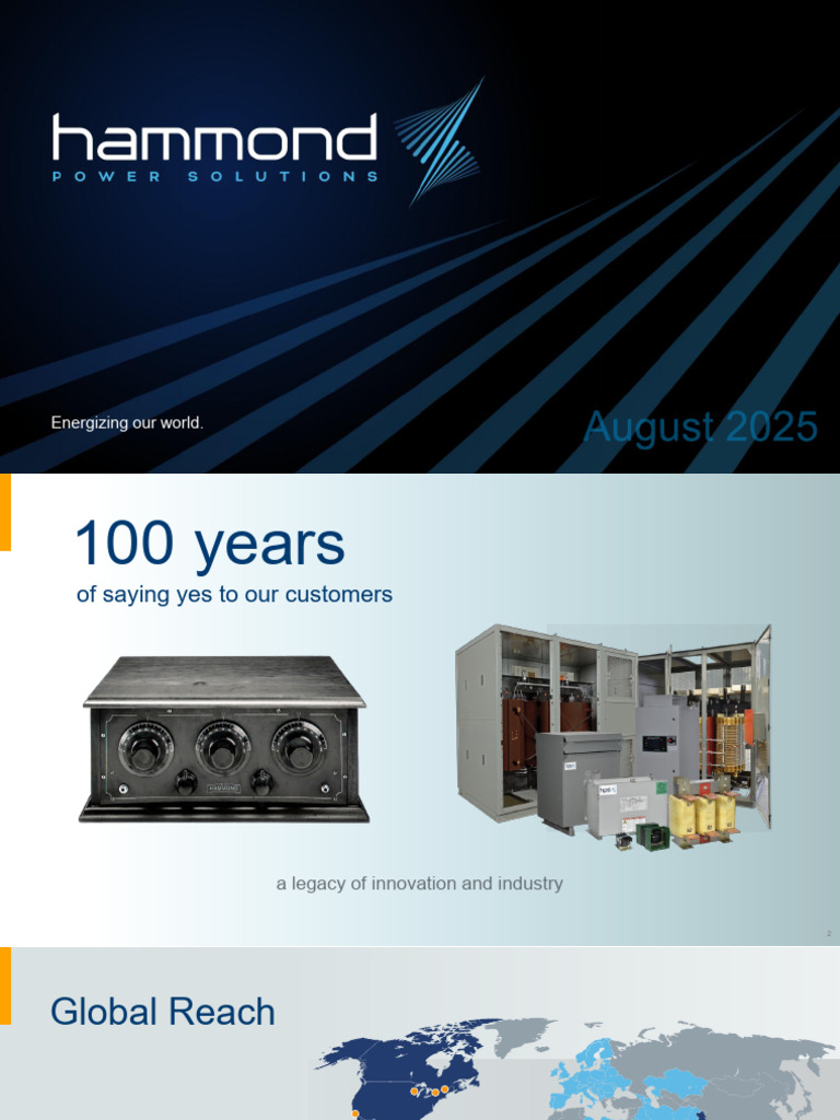 Hammond Power Solutions Presentation Aug 25 | PDF | Transformer ...