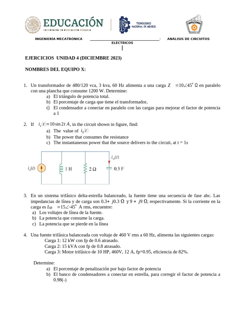 Ejercicios Unidad 4 (1) | PDF