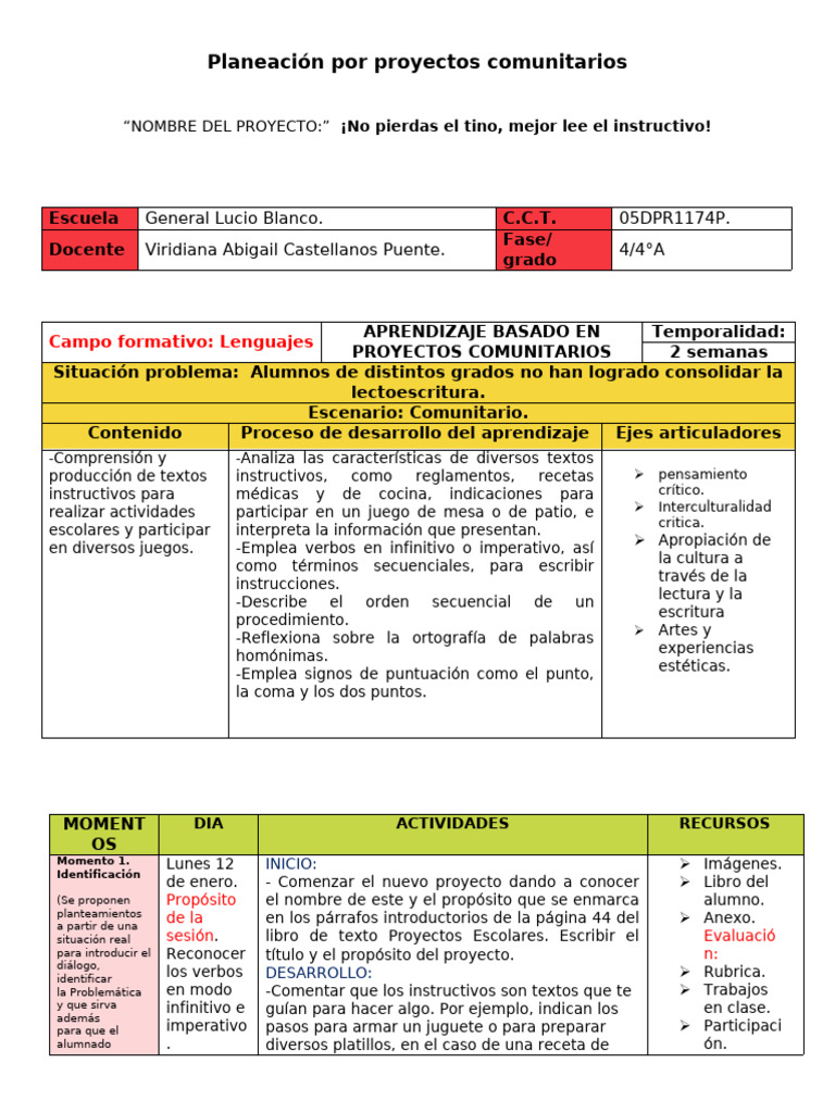 Planeación de Proyectos Comunitarios | PDF