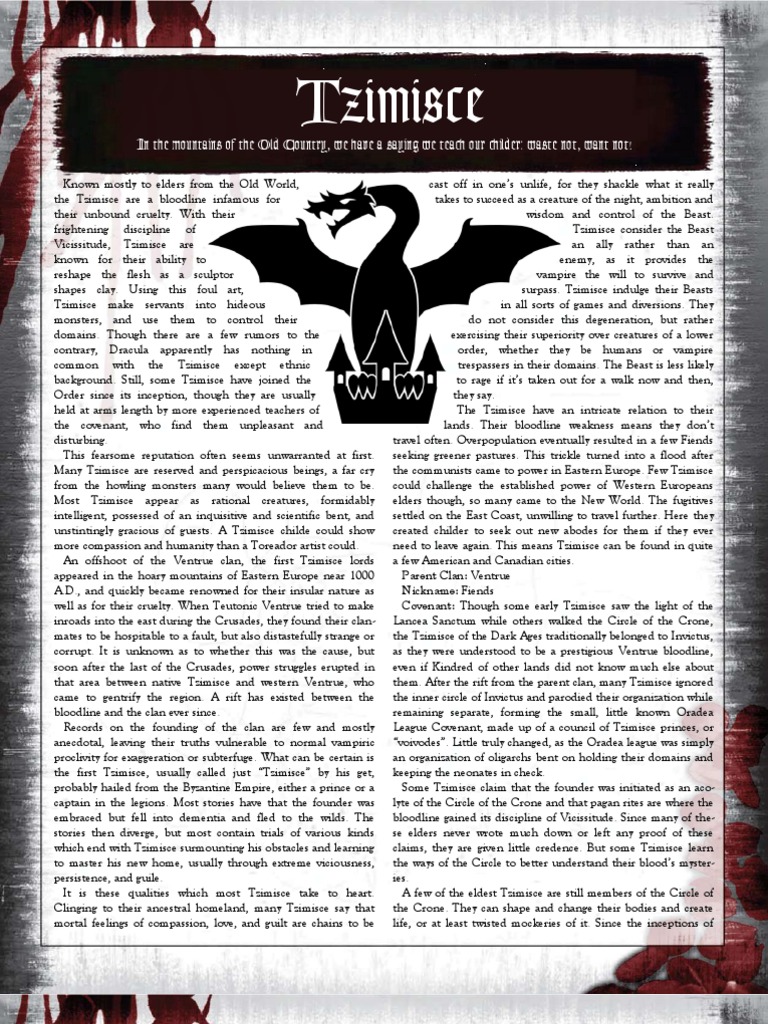 Vampire the Requiem - Bloodline - Tzimisce