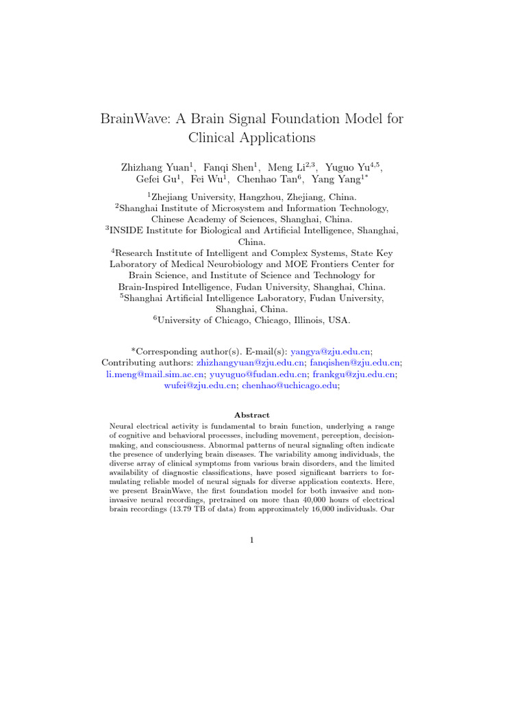 BrainWave: Advanced Neural Signal Model | PDF | Electroencephalography ...