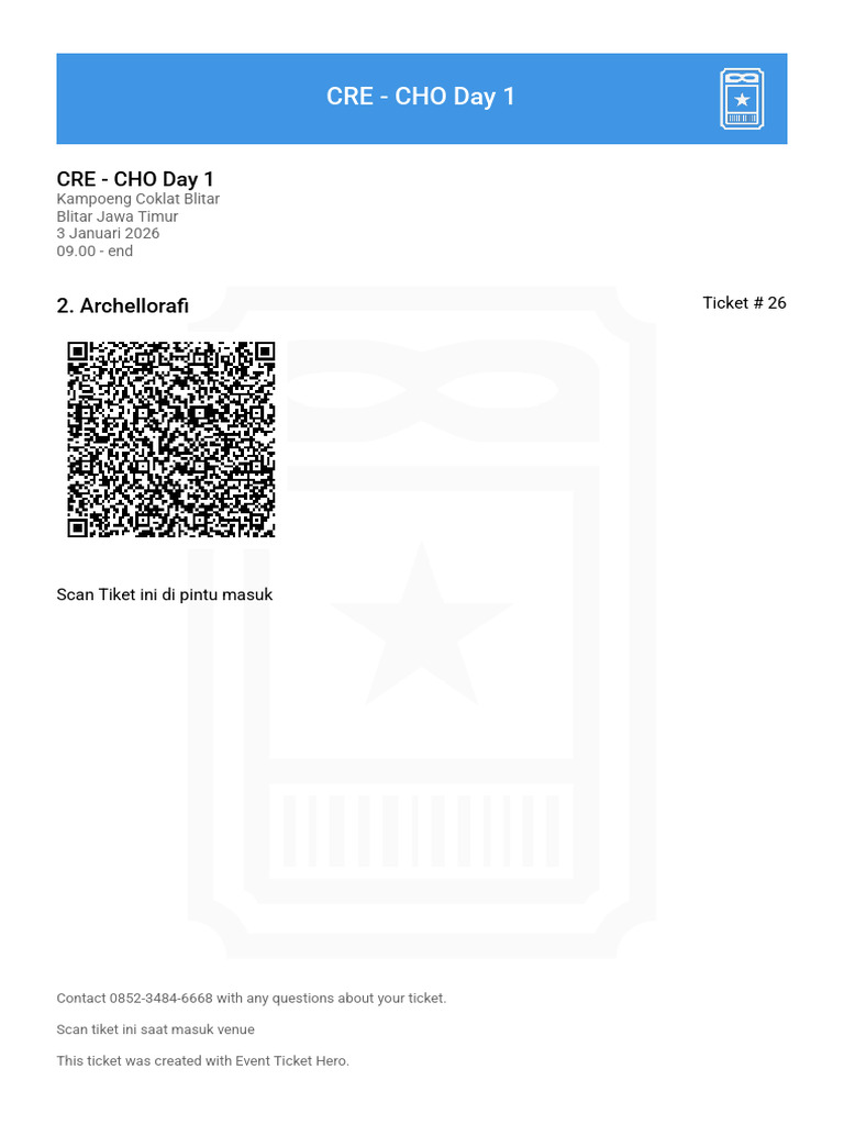 CRE - CHO Day 1 Ticket Information | PDF