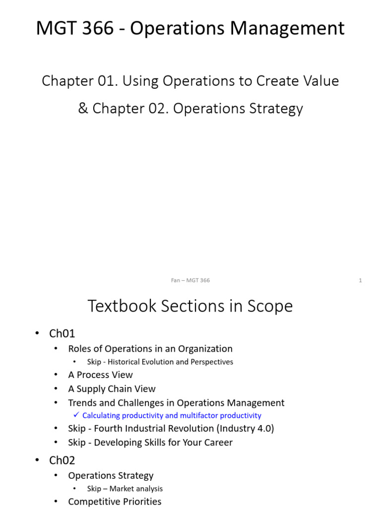 Operations Management Strategies Overview | PDF | Supply Chain | Supply ...