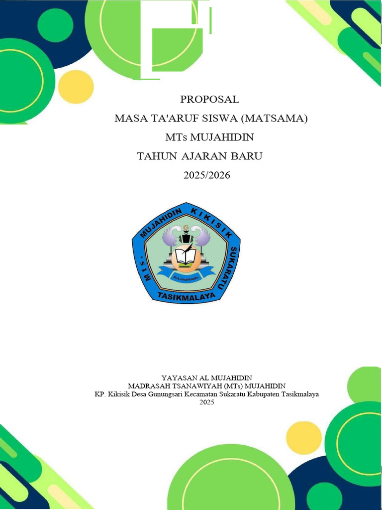 Masa Ta'aruf Siswa MTs Mujahidin 2025 | PDF