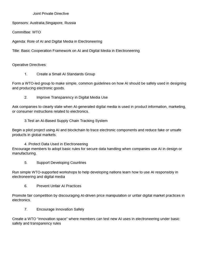 Joint Private Directive | PDF