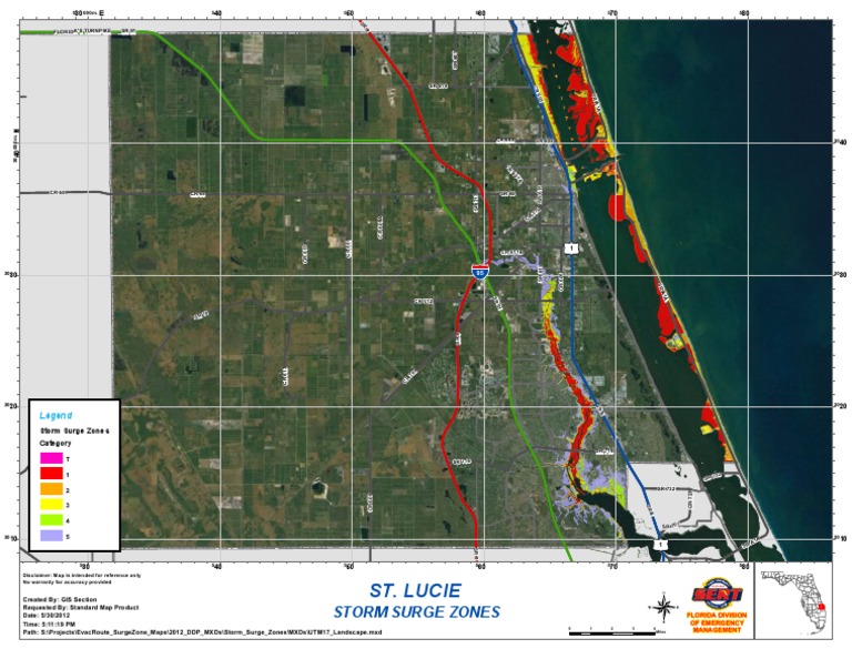 Florida Storm Surge Zones Map | PDF | Technology & Engineering | History