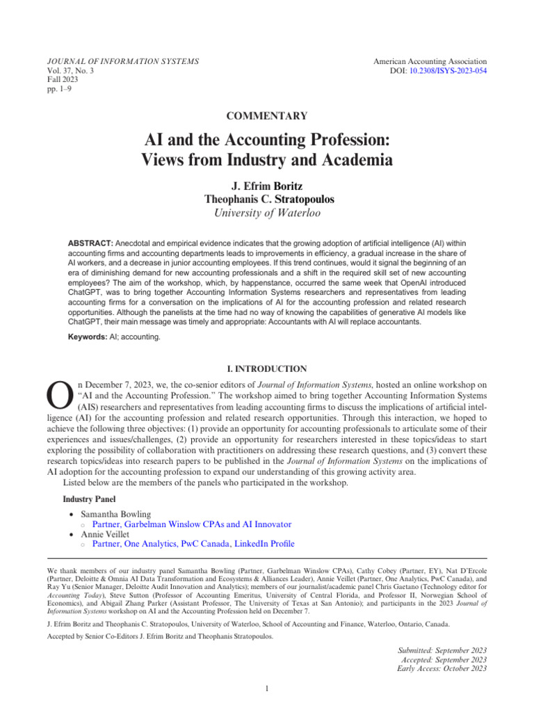 AI's Impact on the Accounting Profession | PDF | Artificial ...