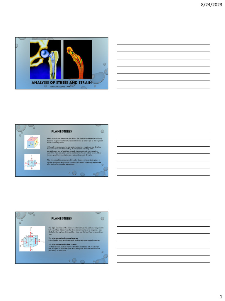 Plane Stress Analysis and Transformation | PDF | Stress (Mechanics ...