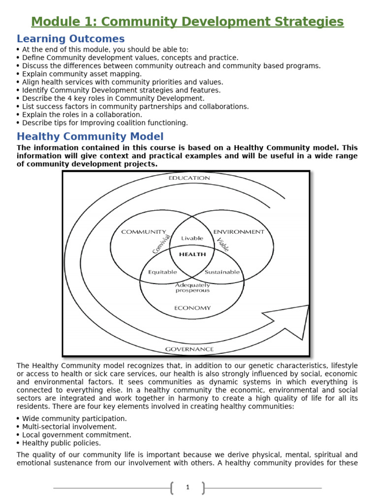 Introduction To Community Development | PDF