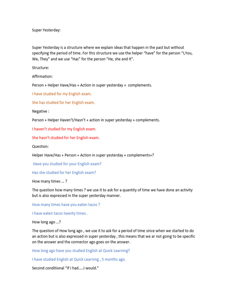 Mastering Super Yesterday Structure | PDF