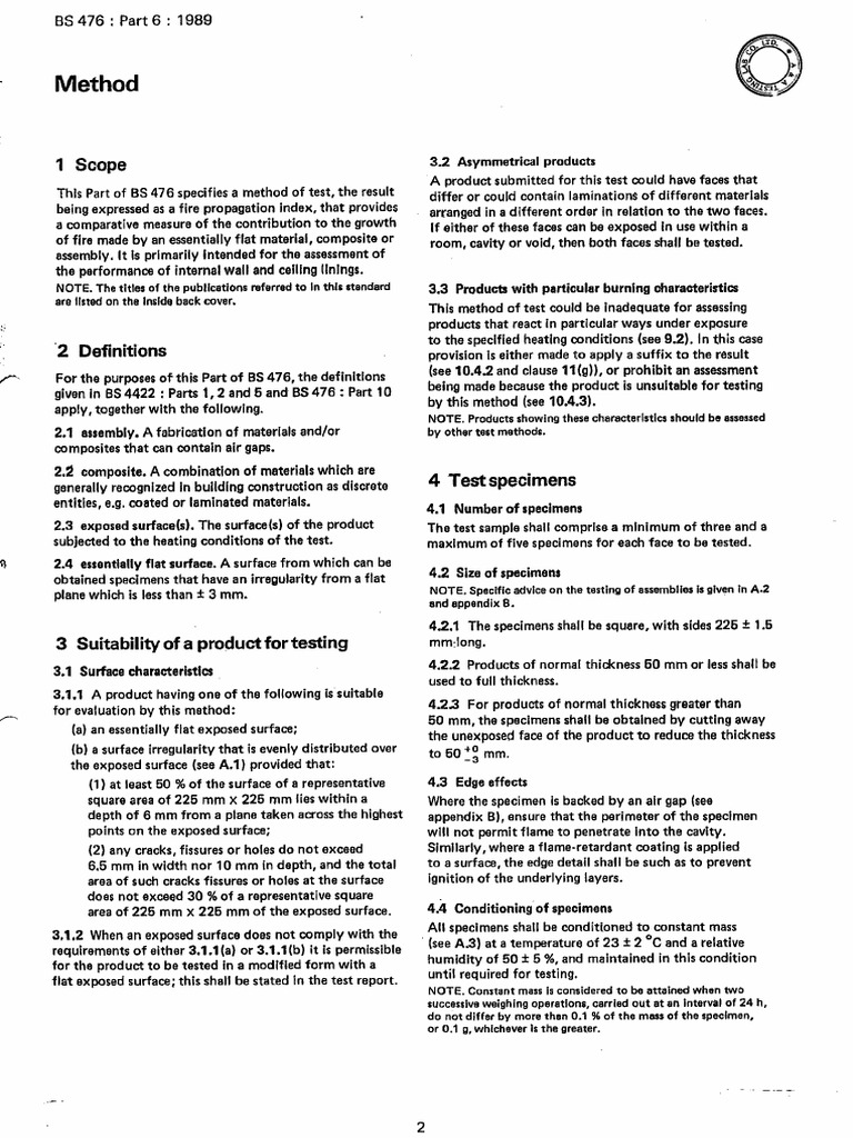 BS 476 - 6-1989 | PDF