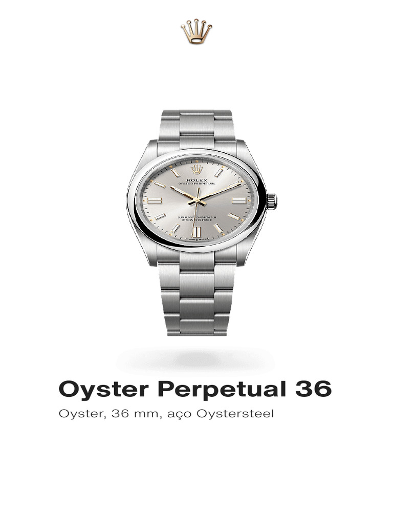 Rolex Oyster Perpetual 36: Detalhes e Especificações | PDF | Aço